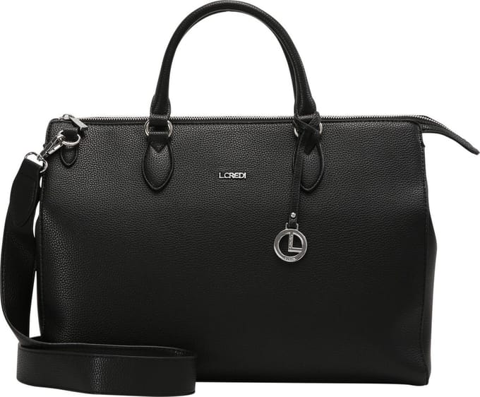 L.CREDI Handtas Schoudertas met laptopvak Ella Handle Bag Black Zwart