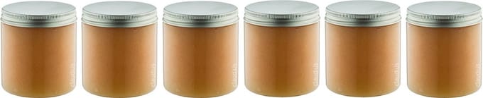 Bodyscrub-Gel Honey - 400 gram - Pot met aluminium deksel - set van 6 stuks - Hydraterende Lichaamsscrub