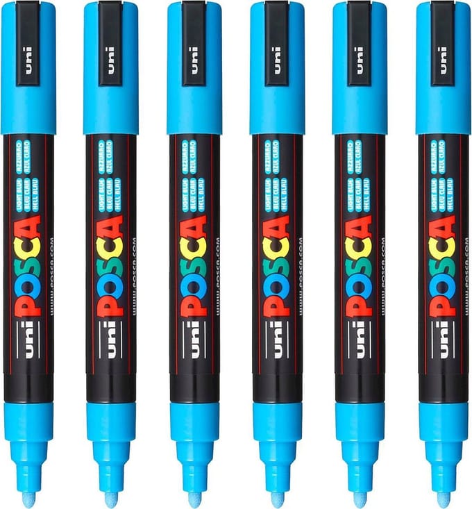 Posca - Verfstift PC5M M lichtblauw | 6 stuks