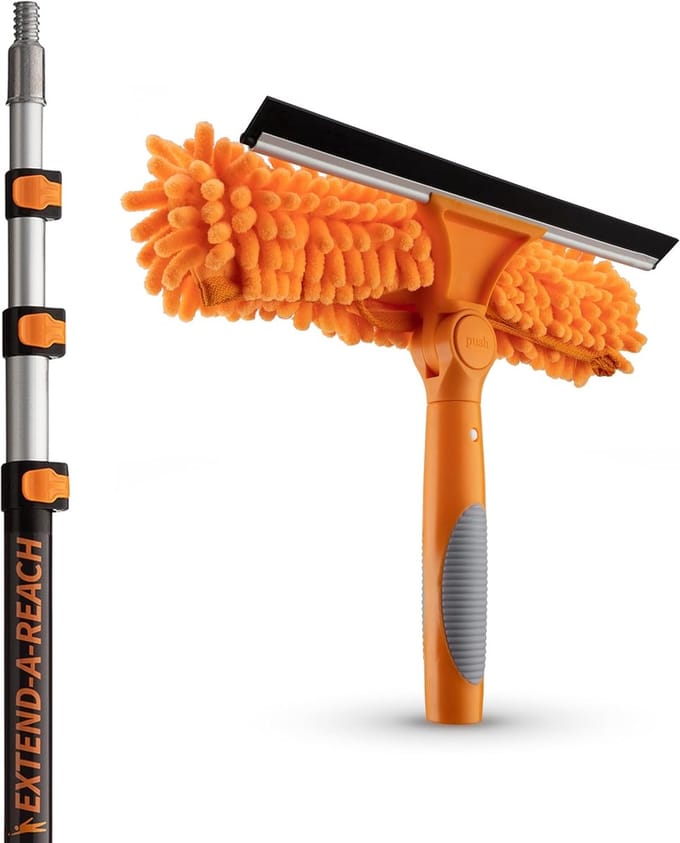 Raamwas Set - Raamreiniger Tool - Hoge Ramen Zemen - Verstelbare Lengte - Tot 37 Meter