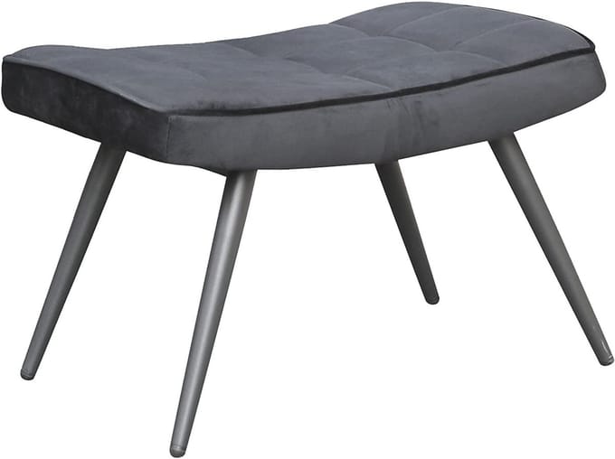 Elegante Fluwelen Kruk met Voetensteun - Modern Design Zwart