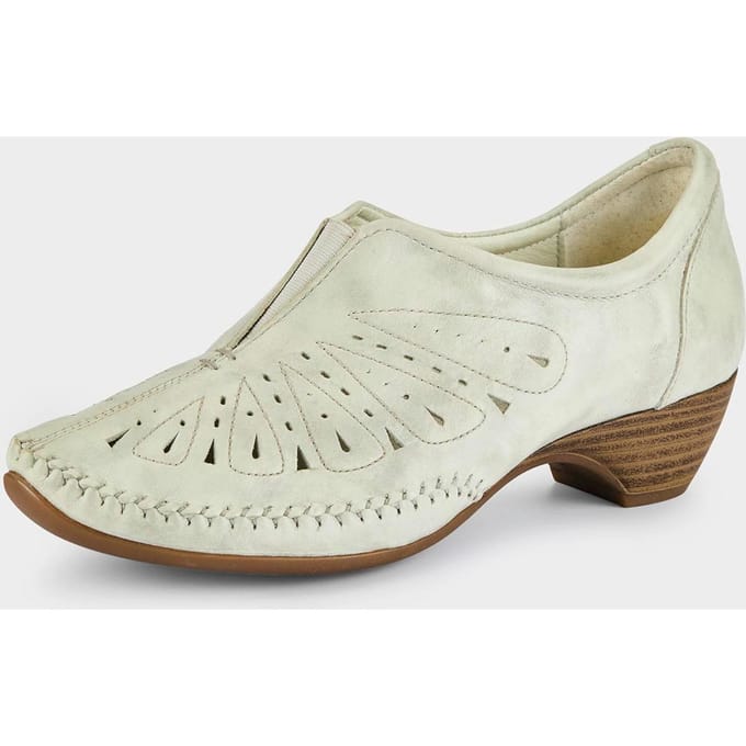 Pumps van geperforeerd leer - steengrijs - Gr. 39 van Goldner Fashion