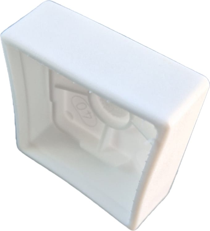 vierkant omsteekdop wit - 45x45mm - 10 stuks - standaard eindkap - inslagdop - kunststofdop - paaldop