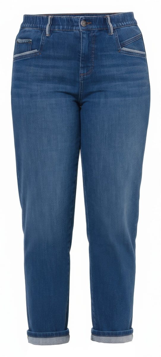 Laurasøn - Dames - Jeans wijde pijp - Blauw denim - Maat 52