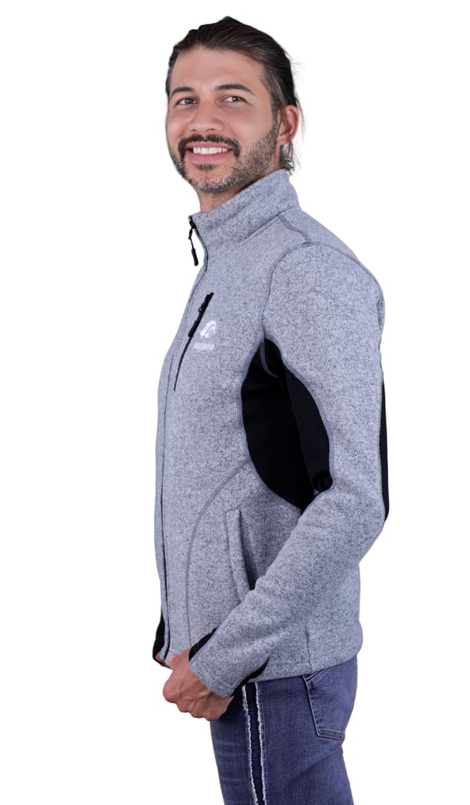 Heren Fusion Fleecejack Wandeljack Grijs