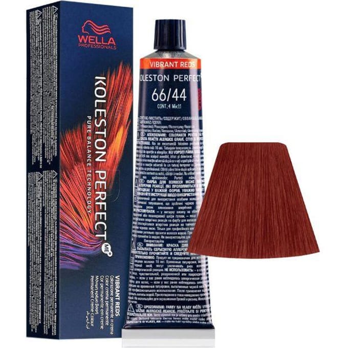 66-44 Donkerblond Intens koper Rood Wella Koleston perfect Me+ Levendige roden 60ml