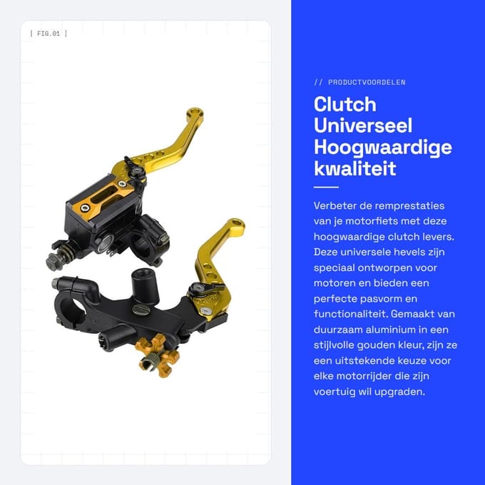 Dailygoods- Koppeling Universeel - Koppeling Fietskar - Koppeling Tuinslang - Koppeling Aanhanger - Koppeling Fietskar aan Fiets - Aluminium, 7/8 inch - Motorcycle Levers