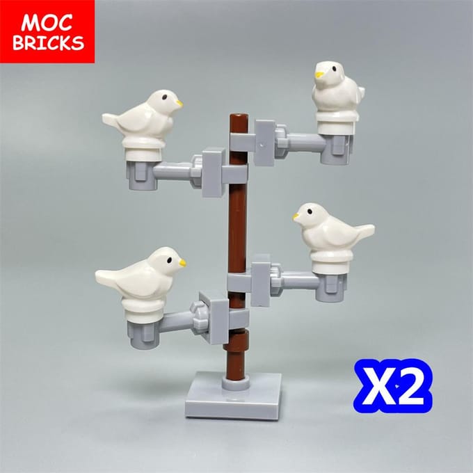 MOC Stenen Dier Vogel Mus duif van vrede Rof Samentellen Deeltjes Stad Bouwstenen Accessoires Speelgoed speelgoed white