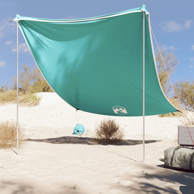 vidaXL - Strandluifel - met - zandankers - 214x236 - cm - groen