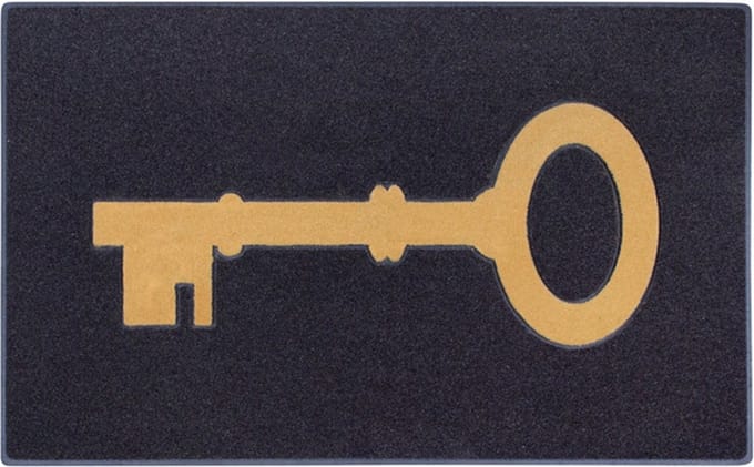Balvi Deurmat Sleutel 45 X 70 Cm Rubber Zwart