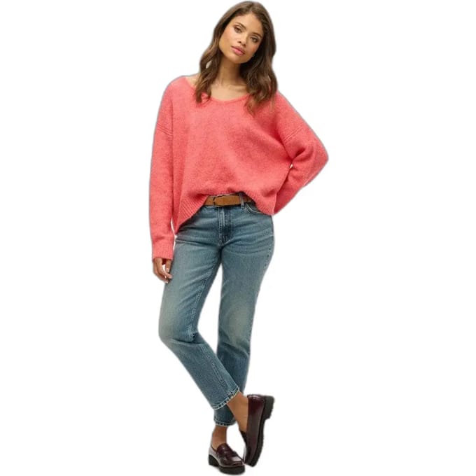 Superdry - Oversized trui met V-hals - Dames - Sweaters