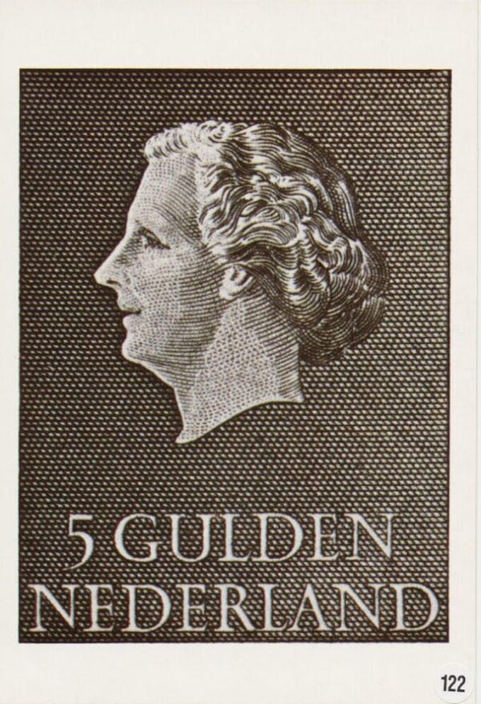 Briefkaart met afbeelding koningin Juliana postzegel
