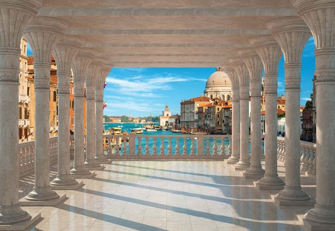 Fotobehang Venice Columns | XL - 208cm x 146cm | 130g/m2 Vlies