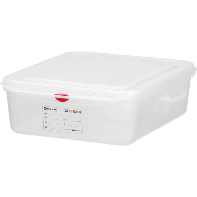 Contenant alimentaire GN 1/2 avec étiquette et couvercle 10 l 325x265x150 mm