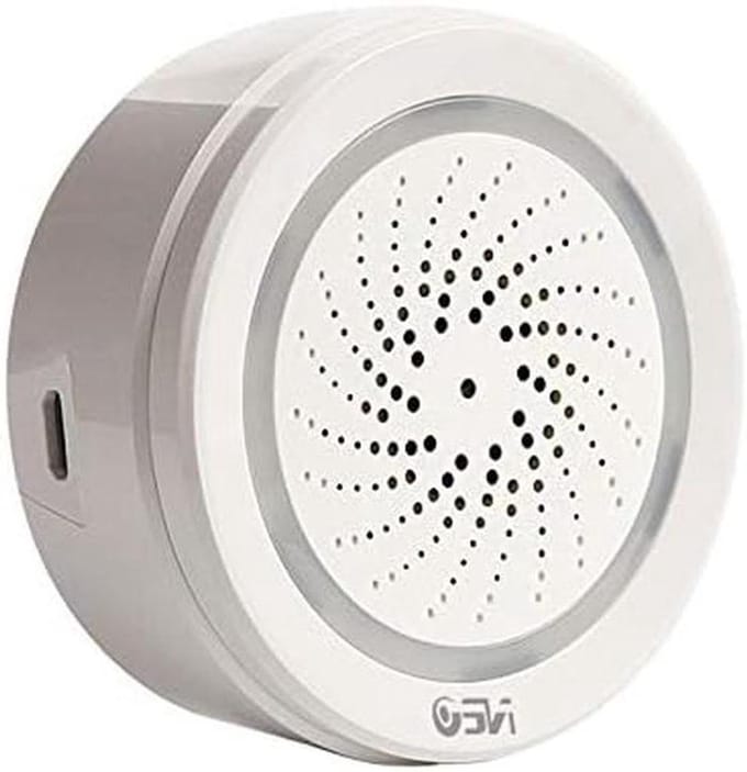 Wifi Sirene Sensor - Alarm Sensor - Huis Beveiligen - Met Temperatuur Vochtigheid - 105 Decibel - Wit