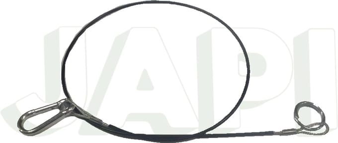 Breekkabel 1000mm karabijn haak en ring 30 zwart