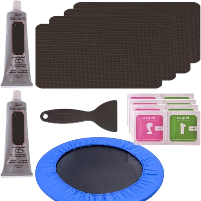 Trampoline Reparatie - Springmat Herstel - Buiten Spelen - Waterdichte Lijm - 21 cm Lengte - Zwart