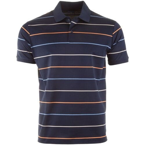 Paul & Shark Polo Shark Tag Double Mercerised Jersey Stripe Blauw / male