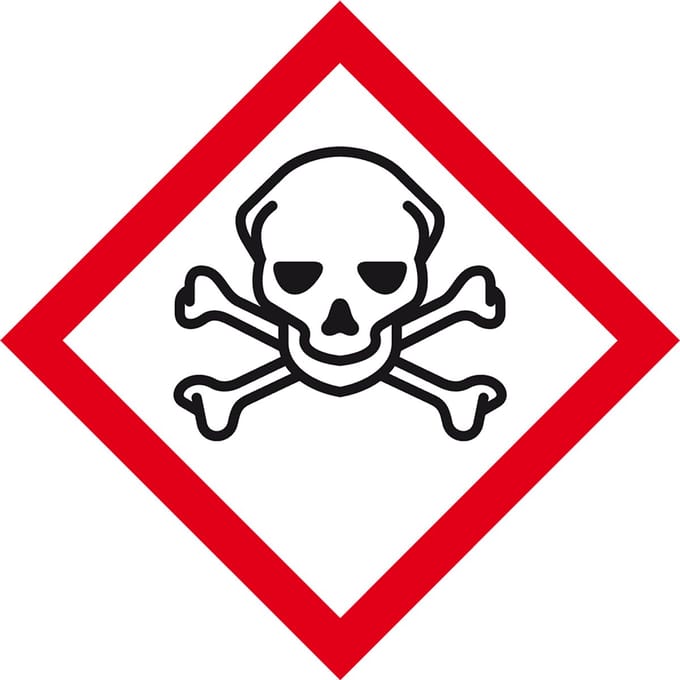 GHS06 giftige stoffen sticker 100 x 100 mm