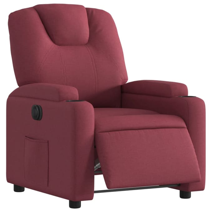 vidaXL - Fauteuil - verstelbaar - elektrisch - stof - wijnrood
