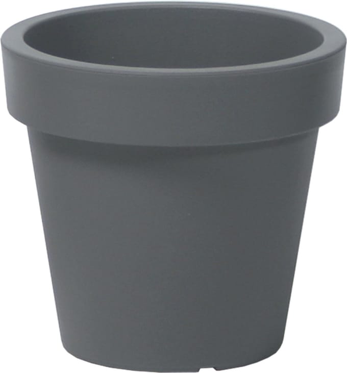 Prosperplast Bloempot Basic - kunststof - steengrijs - D14 x H12 cm - buiten/tuin