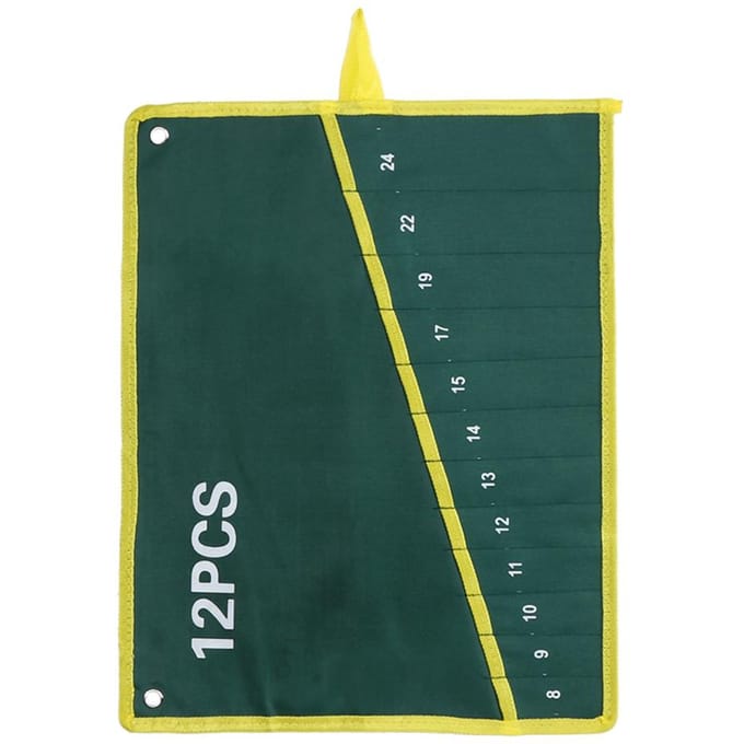 1 stuk duurzame canvas steeksleutel oprolbare opbergtas groen 12 Pockets yellow