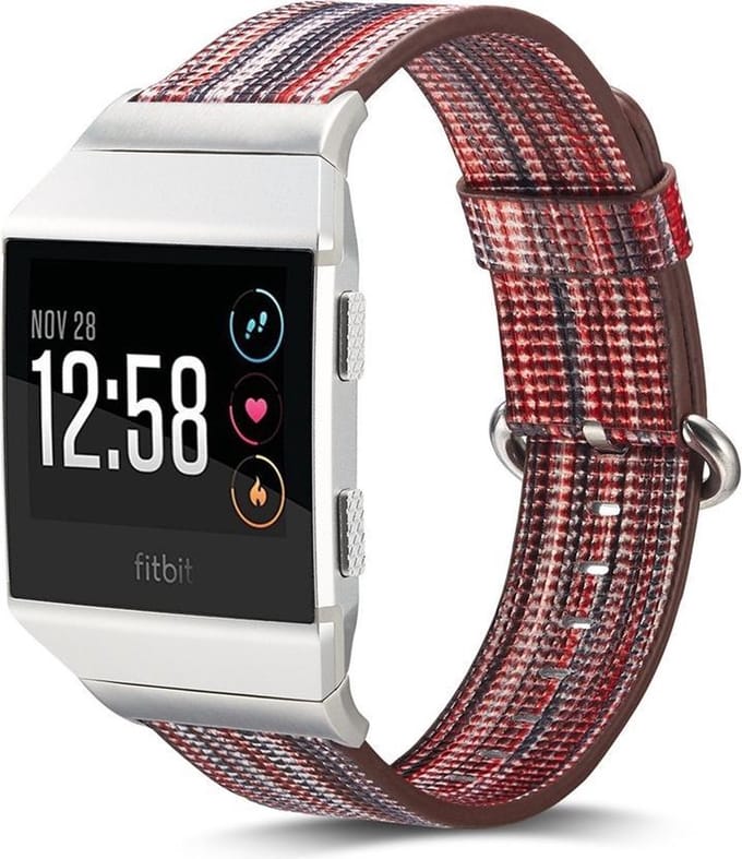 By Qubix - Compatible Fitbit bandje - Geschikt voor fitbit Ionic TPU bandje - Rood / Grijs