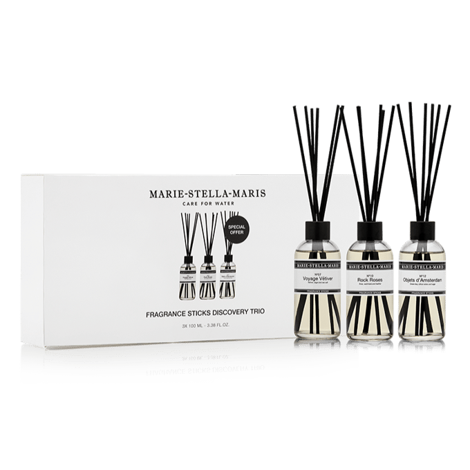 Marie-Stella-Maris Fragrance Sticks Discovery Trio Geurstokjes set - 3x 100 ml - Voyage Vetiver - Rock Roses - Objets d'Amsterdam