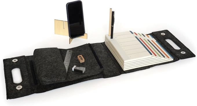 Draagbare Stapelbare Notitieblok Set met Vilten Etui voor Planner, Weekplanning en Taken