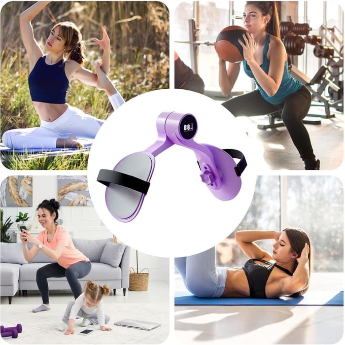 Bovenbeen Trainer - Fitness Hulp - Postnatale Herstel - Data-Gedreven Training - Max Breedte 29 cm - Paars