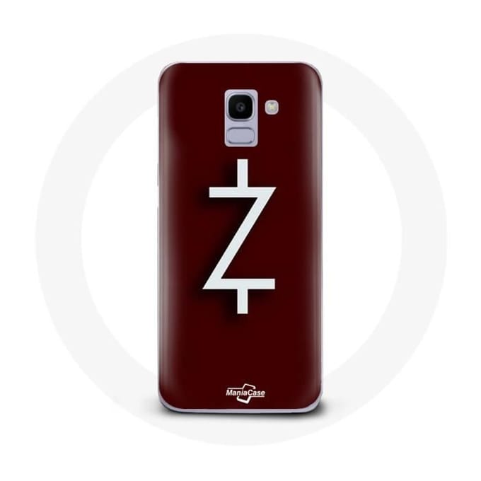 Case voor Samsung Galaxy J6 2018 Ozark Seizoen 4 Z Logo Wit Rode Achtergrond