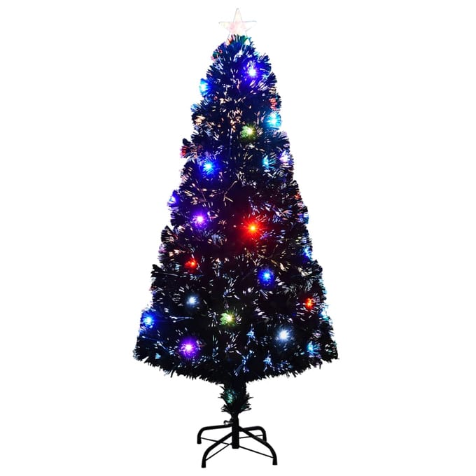 vidaXL - Voorverlichte - kerstboom - met - standaard - en - LED - 150 - cm - glasvezel