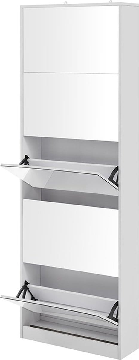 Feel Furniture - Schoenenkast met spiegel - 5 Laden - Wit