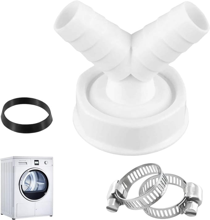 Afvoer Y-adapter - Dubbele aansluiting Afvoerverdeler - Apparaten aansluiten - Ruimtebesparend ontwerp - DN40 19-24 mm - Grijs