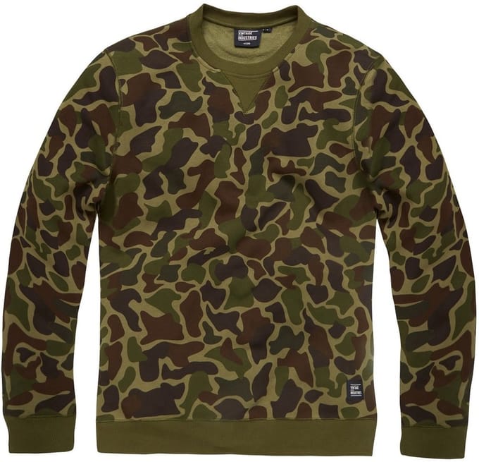 Vintage Industries Sweatshirt Greeley met ronde hals, Ad Camo