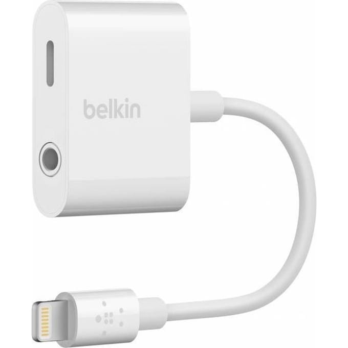Belkin Audio & Oplaad Adapter met aux en lightning aansluiting Wit
