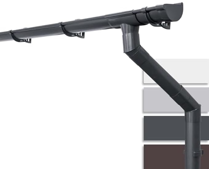Dakgoot set halfrond 100mm 8m voor terras en carport
