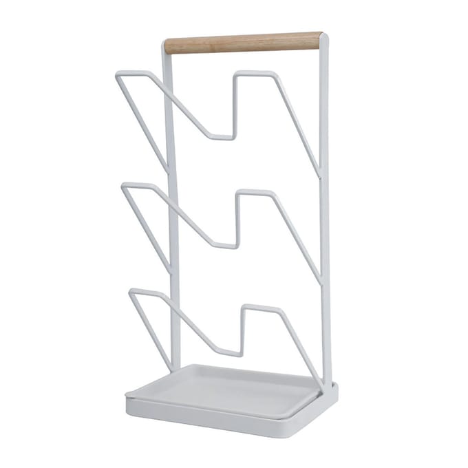 3 Laags Dekselhouder Verticaal Deksel Afdruiprek Opbergrek Snijplank Organizer white