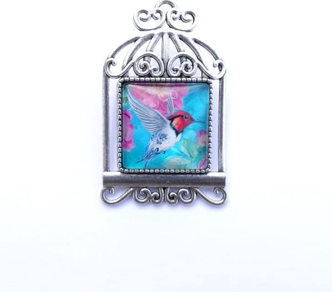 2 Love it Vogelkooi Aqua - Broche - Lood & Nikkelvrij
