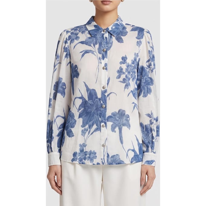 GUESS  Eco Ls Clara Button Up T Dreaming Lilies Prin Größe: L | Longsleeves Outlet | Damen