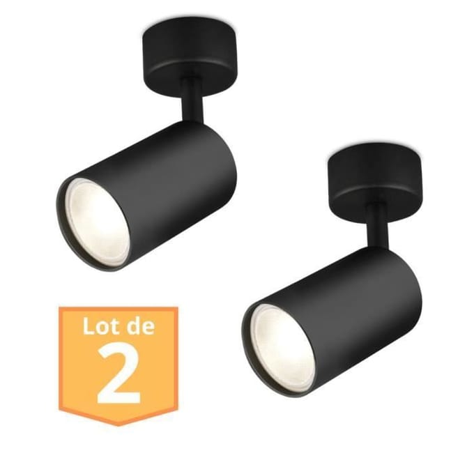 Set van 2 zwarte richtbare plafondspots GU10 35W