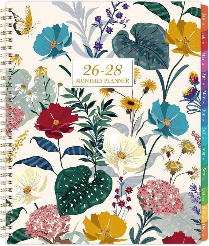 Grote Maandplanner 2026-2028 - 3 Jaar Kalender Overzicht met Kleurrijke Tabbladen