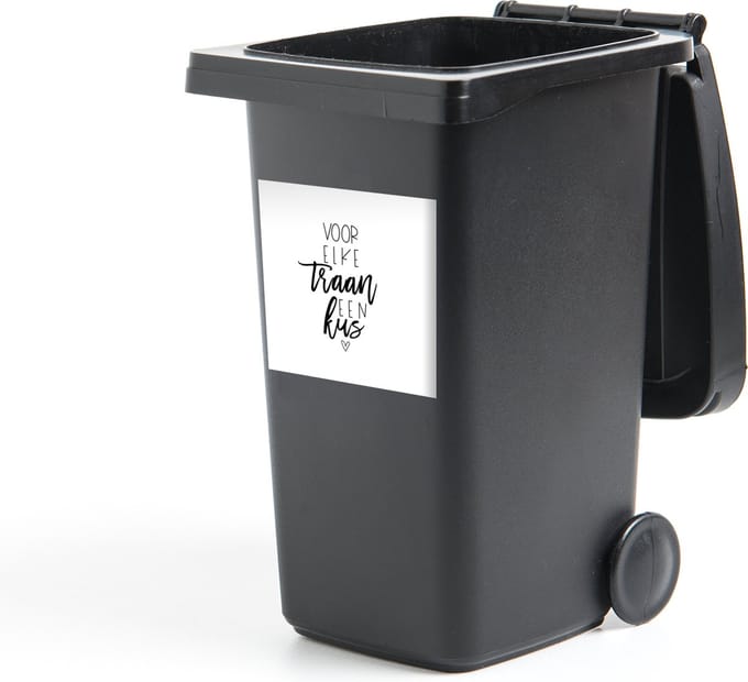 Container sticker Sterkte - Quote - Zwart - Kus - 40x40 cm - Kliko sticker