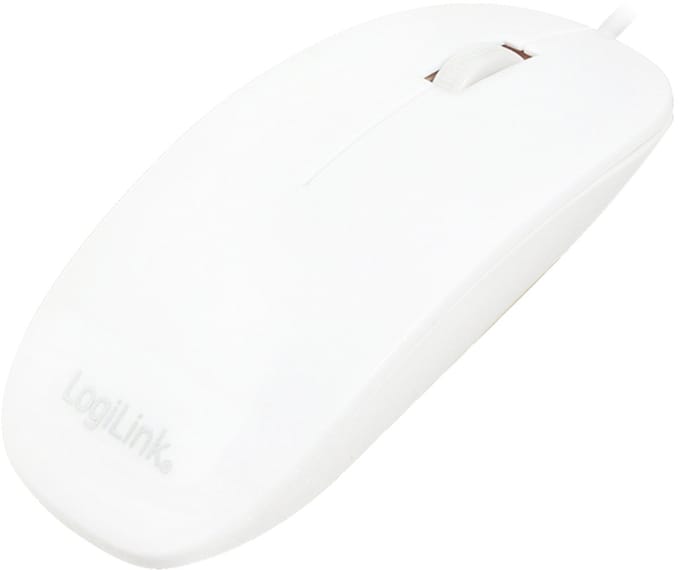 LogiLink Muis optical Wit flat - Muis - Optisch - 3 knoppen - Wit