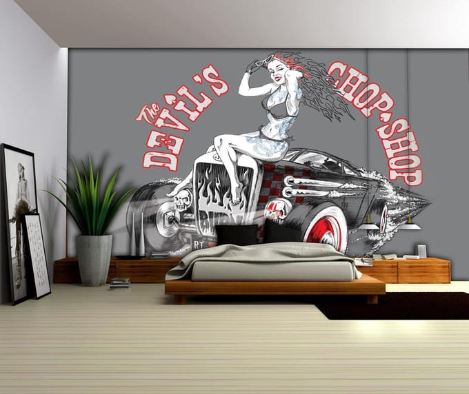 Alchemy Hot Rod Devil Car Photo Wallcovering