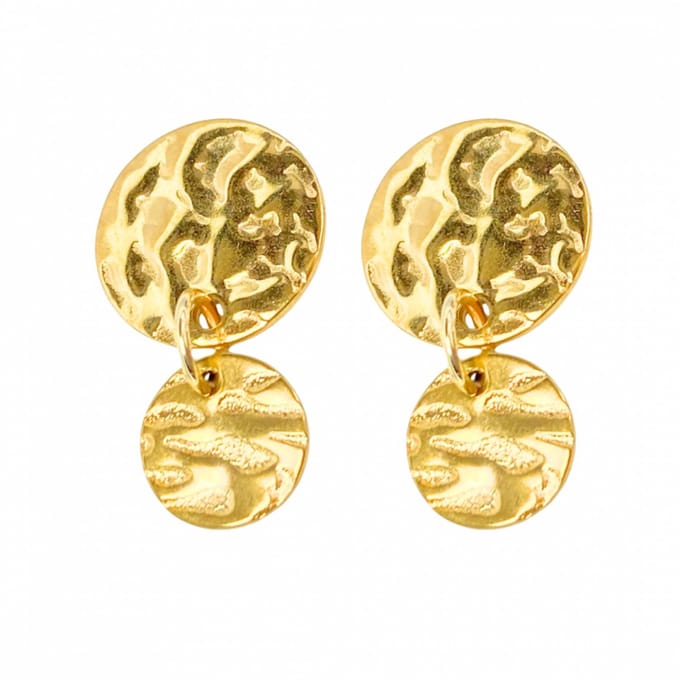 Oorbellen -Goudkleurig -muntjes-Charme Bijoux