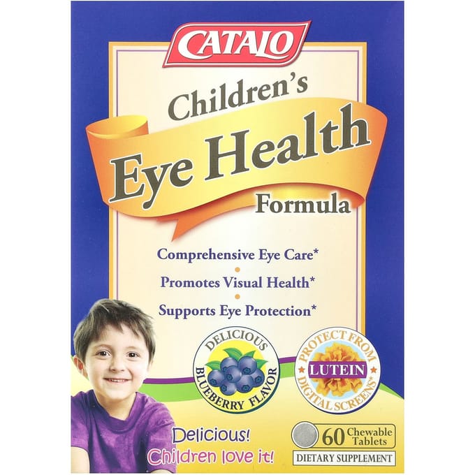 CATALO, formule voor ooggezondheid van kinderen, bosbes, kauwtabletten 60 stuks