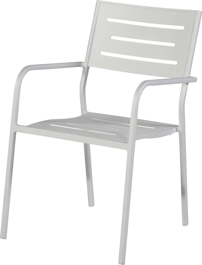 Exotan Tuinstoel Met Armleuning - Aluminium - Wit - 85x56x53