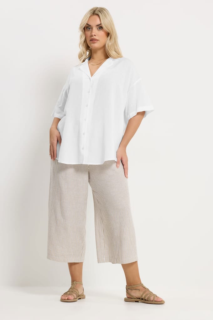 Yours Wit Linnen Overhemd Size 48