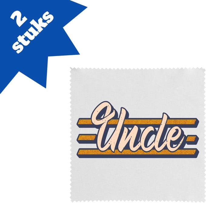 Akyol - uncle brillendoekjes - Oom - oom - verjaardag - cadeautje - kado - geschenk - 17,8 bij 17,8 cm - 2 stuks
